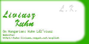 liviusz kuhn business card